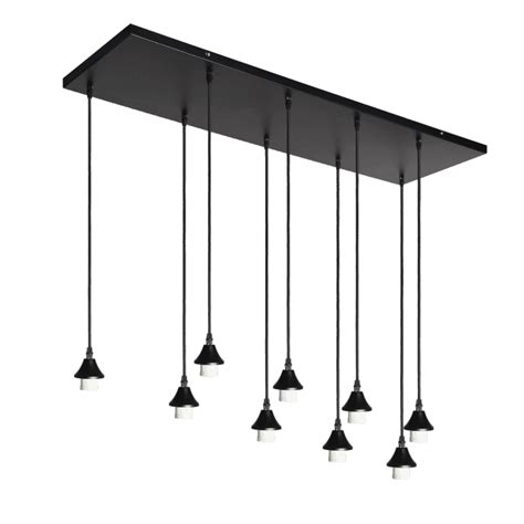 9 Light Ceiling Pendant Bar Cluster Suspension Black Uniquity Lighting