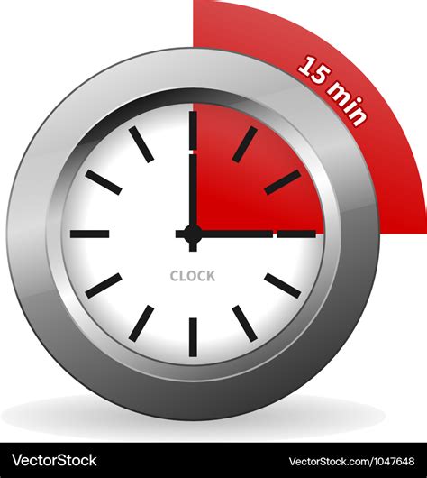 Clock 15 Minutes To Go Royalty Free Vector Image