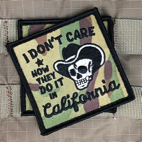 I Dont Care California Morale Patch Violent Little Machine Shop