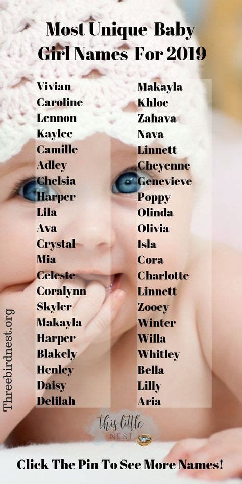 The Prettiest Most Unique Baby Girl Names For 2019 Babies And Kid
