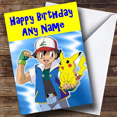 Pokemon And Pikachu Personalised Birthday Card The Card Zoo
