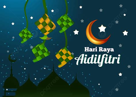 Premium Hari Raya Aidilfitri Colorful Background Muslim Background