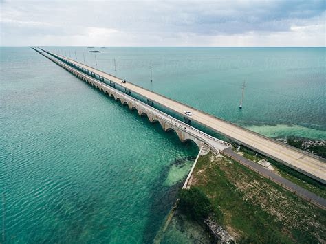 Seven Mile Bridge Florida Keys Usa By Jen Grantham Aerial Stocksy