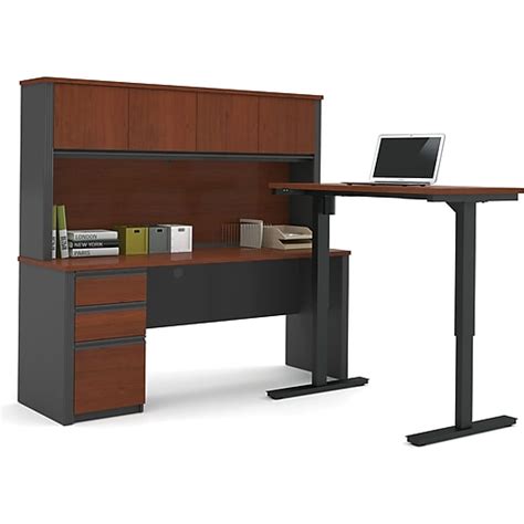 Bestar Standard Sit And Stand Desk Brown 99886 39 At Staples