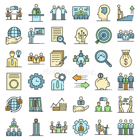 Corporate Governance Icons Set Vector Flat Stock Vector Illustration