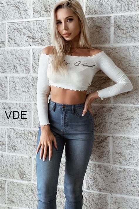 Denim Jeans Outfit With Off Shoulder Crop Top Spring Fashion Ideas For Women Spring Fashion