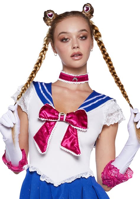 sexy sailor moon costume set white blue dolls kill