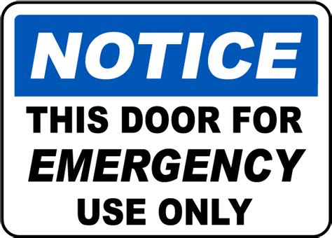 Door For Emergency Use Only Sign - G1859