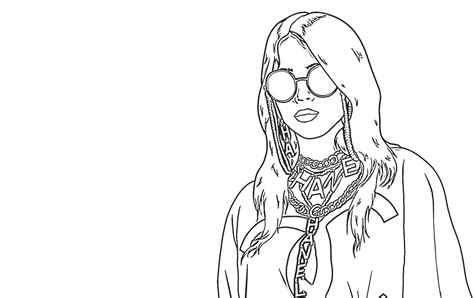 28 Coloring Pages Billie Eilish Drawing Easy