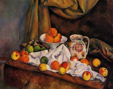 Fruit Bowl Pitcher And Fruit Paul Cezanne Impressionism Still Life