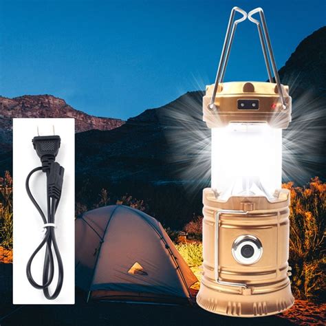 Led Portable Lantern Solar Powered Flashlights Camping Rechargeable