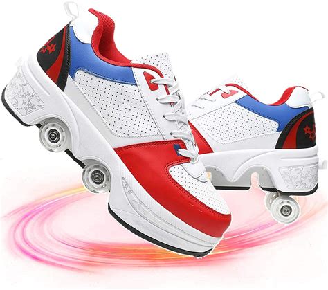 Double Row Deform Wheel 2 In 1 Pulley Parkour Shoes Retractable Rollers Wheeled Deformation