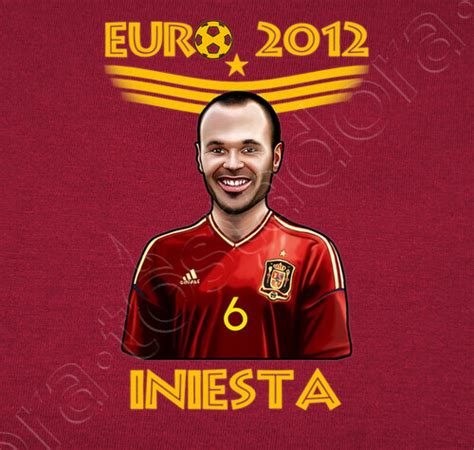 Camiseta Eurocopa 2012 Dibujo Andrés Iniesta Bordeado Nº 208114