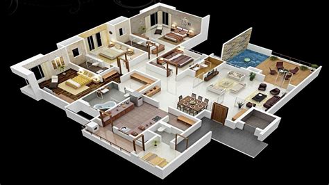 Simple 4 Bedroom House Plans 3d Renews