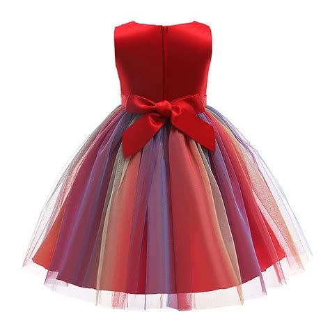 Hawee Flower Girls Sequin Dress Rainbow Tutu Birthday Party Princess