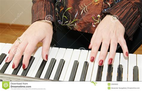 Hands Of A Woman Playing Piano Stock Photo Image Of