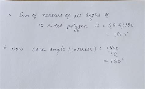 Solved What Is The Measures Of The Angles In A 12 Sided Convex Polygon Course Hero