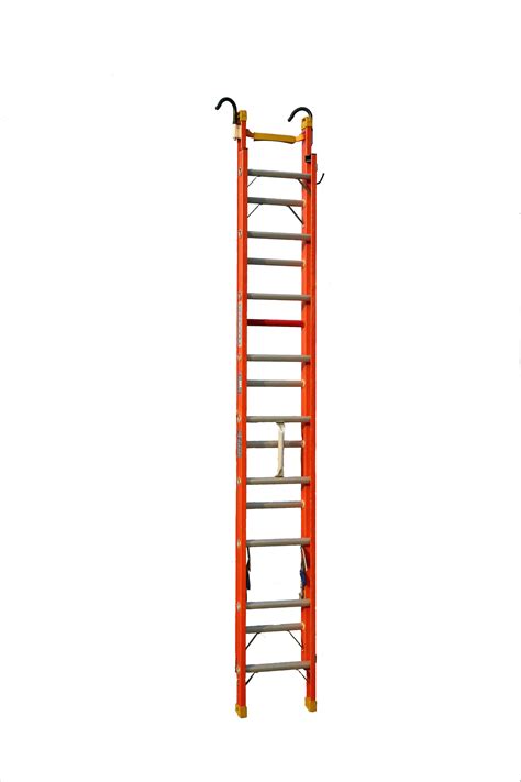 China GS 35kv Red Fiberglass 2-Section Rope Extension Ladder for Electric Works - China 