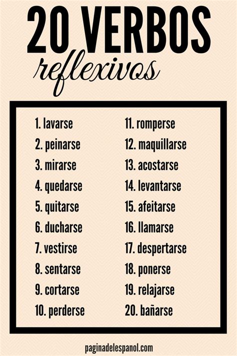 The 20 Verbos Reflexs To Help You Learn How To Use Them In Spanish