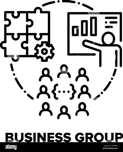 Business Group Vector Concept Black Illustration Stock Vector Image