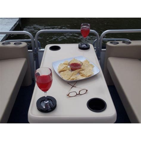 Even onboard a pontoon boat space can be at a premium. Large Rectangle Shape Pontoon Boat Table