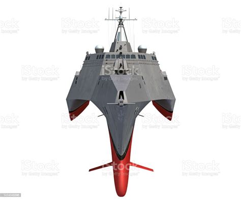 Naval Forces Battle Ship 3d Rendering Warship On White Background Stock