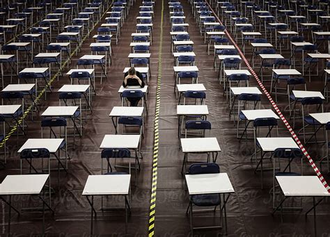 Exam Hall With One Student By Stocksy Contributor Kkgas Stocksy