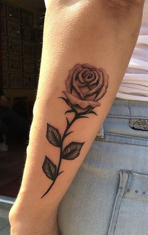 Realistic Single Rose Forearm Tattoo Ideas For Women Beautiful Floral