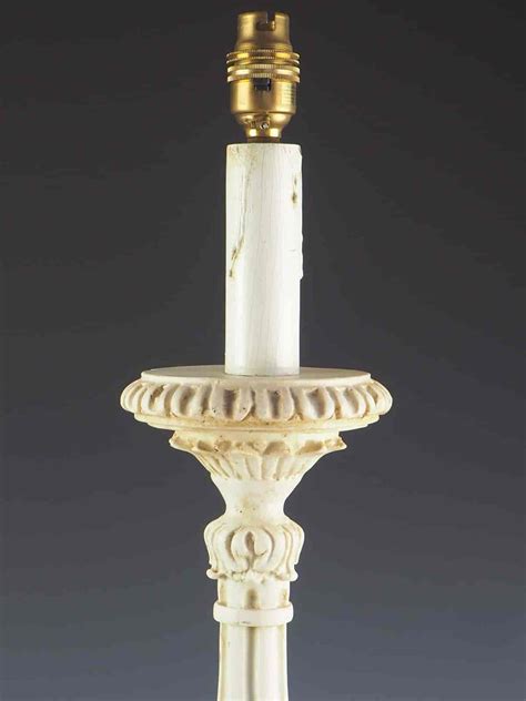 French Baroque Plaster Torchiere Table Lamp