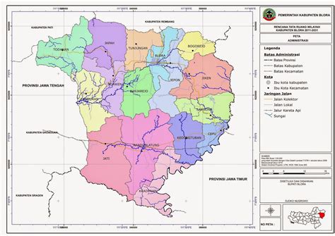 Peta Lengkap Indonesia Peta Administrasi Kabupaten Blora