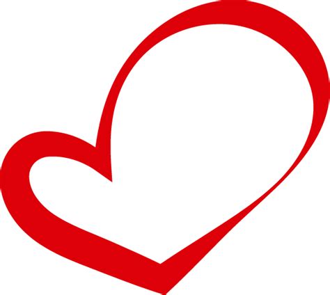 Curved Red Heart Outline PNG Image Download | Heart outline, Heart outline png, Red heart