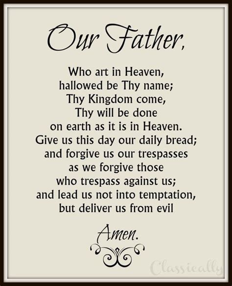 Our Father Prayer Printable The Lords Prayer 5x7 8x10 Catholic Print