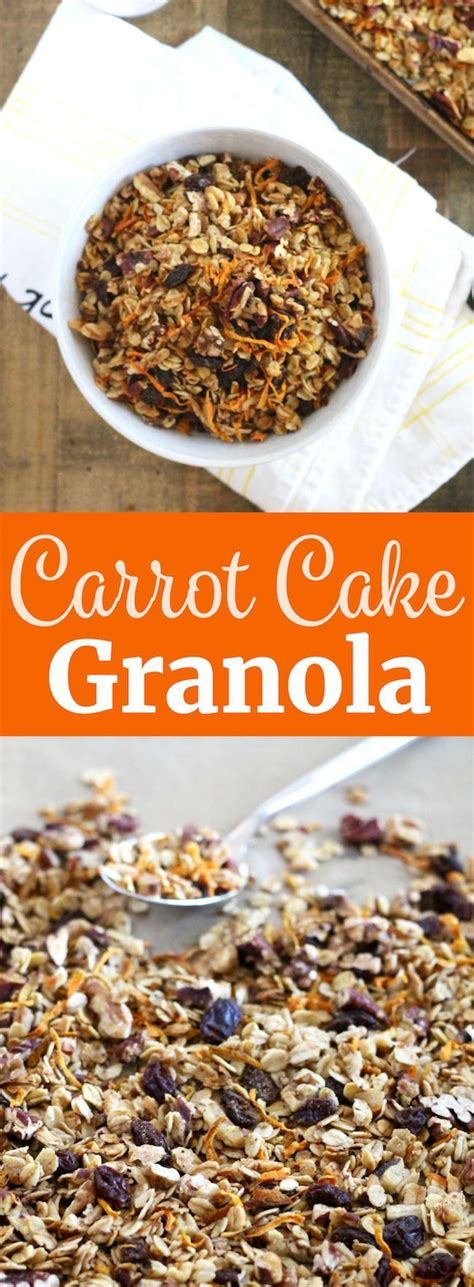Gorgeous red coloured carrots flood the market during winters and are quickly bagged by those who enjoy seasonal cooking. Carrot Cake Granola | Recipe | Granola recipes, Healthy ...