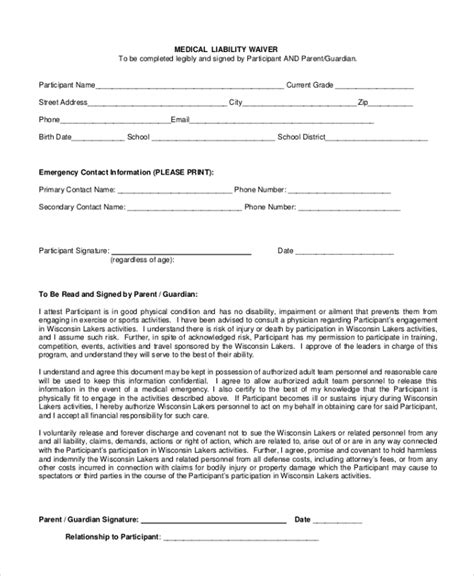 Free 12 Sample Liability Waiver Forms In Pdf Ms Word