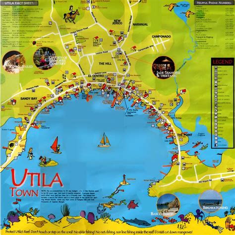 Detailed Map Of Utila Honduras Utila Honduras Travel Honduras Diving
