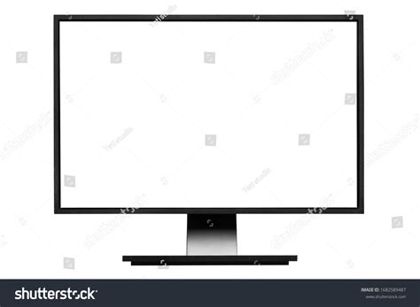 Monitor Blank Screen Isolated On White Stock Photo 1682589487