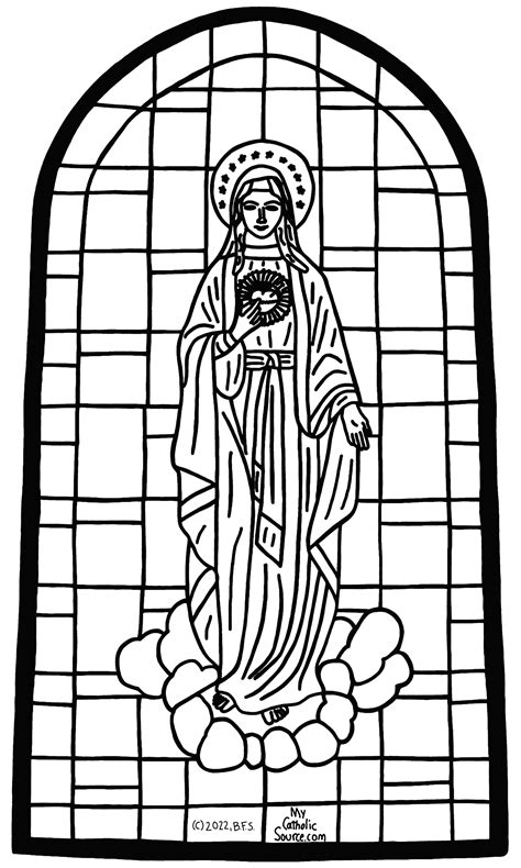 Coloring Book Immaculate Heart Of Mary Hand