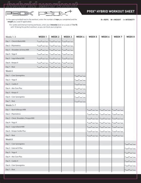 P90x2 Workout Sheets Blog Dandk