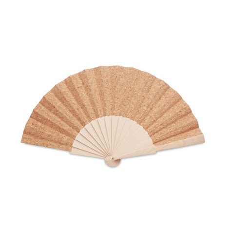 Manual Hand Fan In Wood With Cork Fabric Sheeting Etsy