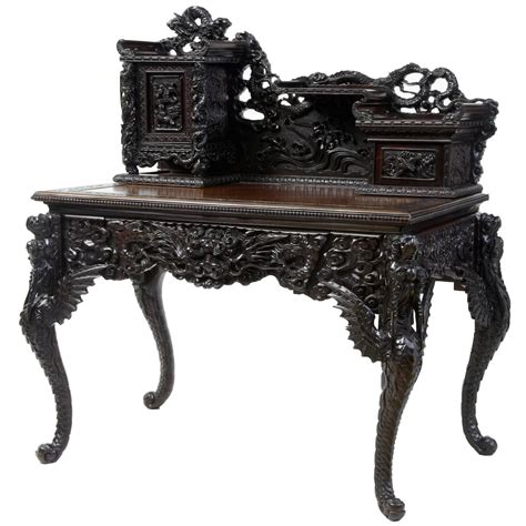 Early 20th Century Carved Oriental Desk At 1stdibs