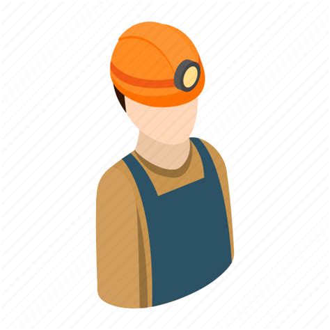 Construction Helmet Isometric Job Miner Work Worker Icon