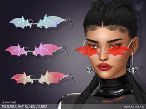 Rimless Bat Sunglasses At Giulietta Sims 4 Updates