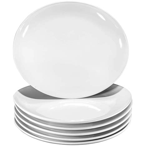 Pro Grade 11 Curved Ceramic Restaurant Dinner Plates White Set Of 6