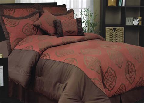7 Pce Amazon Rust Brown Comforter Set Queen King Ebay