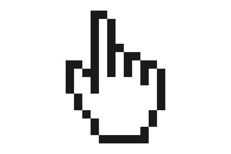 Pixel Hand Pointing Finger Cursor Blac Graphic By Ladadikart