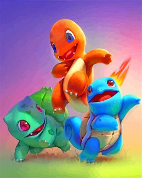 Charmander Squirtle Bulbasaur Paint By Numbers Numeral Paint Kit