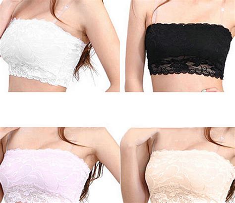 Buy Sexy Women Lady Floral Lace Stretch Strapless Bandeau Bra Boob Tube