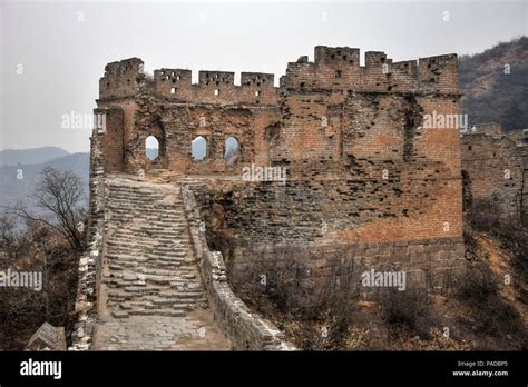 The Ruins Of The Great Wall Of China And Its Watchtower Stock Photo Alamy