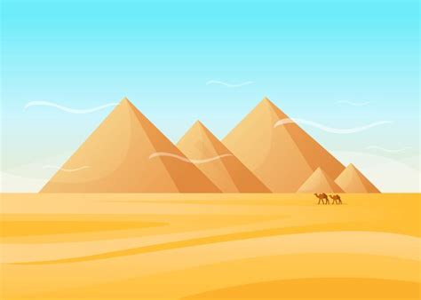 Egyptian Pyramids Cartoon Egypt Pyramids Background Vector Pyramid