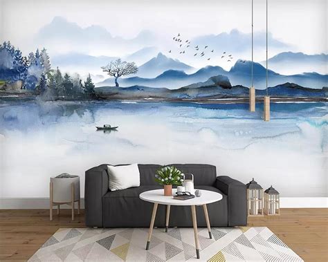 Beibehang Custom Wallpaper Creative Hand Painted Landscape